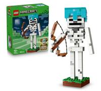 Lego Minecraft The Skeleton Toy - Figure W / Diamond Helmet, Bow & Arrow And Grass Base For Kids Room Decor - Gaming Gift 10+