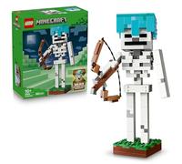 LEGO Minecraft The Skeleton Toy - Figure w/Diamond Helmet, Bow & Arrow and Grass Base for Kids' Room Decor - Gaming Gift for 10+ Year Old Boys, Girls & Fans - 21594