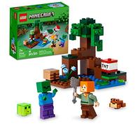LEGO Minecraft The Swamp Adventure 21240, Building Game Construction Toy with Alex and Zombie Figures in Biome, Birthday Gift Idea for Kids Ages 8+