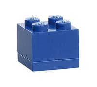 LEGO Mini Box 4 Knobs Blue - Versatile Small Storage Box for Snacks, Jewellery, Hair Accessories, Souvenirs & More - Dishwasher Safe, 46 x 46 x 43 mm