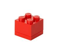 LEGO Mini Box 4 Knobs Red - Versatile Small Storage Box for Snacks, Jewellery, Hair Accessories, Souvenirs & More - Dishwasher Safe, 46 x 46 x 43 mm