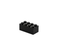 LEGO Mini Box 8 Knobs Black - Versatile Small Storage Box for Snacks, Jewellery, Hair Accessories, and Souvenirs - Safe, Easy to Clean, 46x92x43 mm