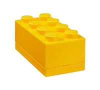 LEGO Mini Box 8 Knobs Yellow - Versatile Small Storage Box for Snacks, Jewellery, Hair Accessories, and Souvenirs - Safe, Easy to Clean, 46 x 92 x 43 mm