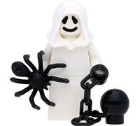 LEGO Mini Figure Ghost with Chain, Ball and Spider