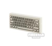 LEGO Minifigure Accessory Tile 1x2 Keyboard WHITE