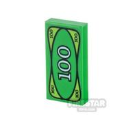 LEGO Minifigure Accessory Tile 1x2 Money GREEN