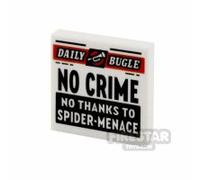 LEGO Minifigure Accessory Tile 2x2 Daily Bugle Newspaper No Crime Headline WHITE