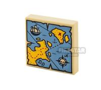 LEGO Minifigure Accessory Tile 2x2 Treasure Map TAN