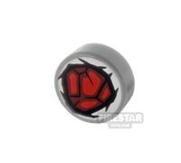 LEGO Minifigure Accessory Tile Round 1x1 Bloodstone Gem FLAT SILVER