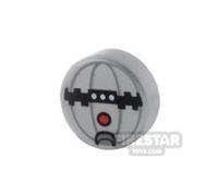 LEGO Minifigure Accessory Tile Round 1x1 SW Thermal Detonator FLAT SILVER