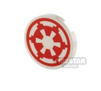 LEGO Minifigure Accessory Tile Round 2x2 SW Imperial Logo WHITE