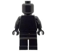 LEGO Minifigure: All Black Plain - Great for Customs