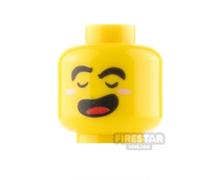 LEGO Minifigure Head Angry and Laughing YELLOW