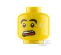 LEGO Minifigure Head Chipped Tooth Scared and Angry YELLOW