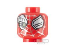 LEGO Minifigure Head Cyborg Spider-Woman RED