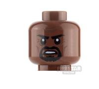 LEGO Minifigure Head Grin and Tense with Goatee REDDISH BROWN