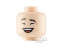 LEGO Minifigure Head Neutral and Laughing with Eyes Closed LIGHT FLESH