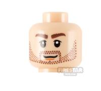LEGO Minifigure Head Scowl with Teeth and Grin with Stubble LIGHT FLES