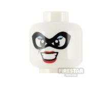 LEGO Minifigure Head SH Smiling and Bared Teeth with Eye Mask WHITE