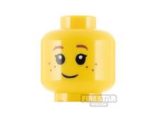 LEGO Minifigure Head Small Lopsided Smile YELLOW