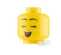 LEGO Minifigure Head Smiling and Closed Eyes Singing YELLOW