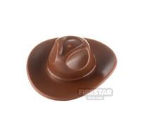 LEGO Minifigure Headgear Wide Brim Cowboy Hat REDDISH BROWN