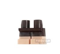 LEGO Minifigure Legs Short Light Flesh Molded Lower Legs DARK BROWN