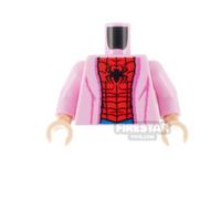 LEGO Minifigure Torso Bathrobe Over Spider-Man Costume BRIGHT PINK