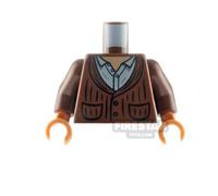 LEGO Minifigure Torso Cardigan over Shirt REDDISH BROWN