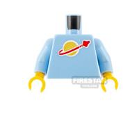 LEGO Minifigure Torso Classic Space Logo BRIGHT LIGHT BLUE