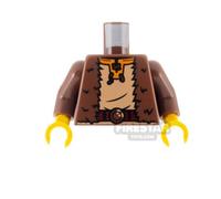 LEGO Minifigure Torso Fur Jacket Open REDDISH BROWN