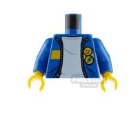 LEGO Minifigure Torso Jacket with Smiley Face Button BLUE