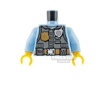 LEGO Minifigure Torso Police Body Armour Vest BRIGHT LIGHT BLUE
