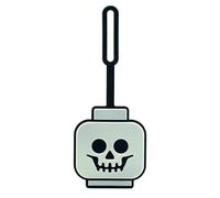 Lego Minifigures Bag Tag - Skeleton Head Glow in The Dark (53648), Trick or Treat Accessory, Halloween Theme Luggage Tag, Silicone