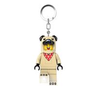 LEGO Minifigures Large 3 Inch Tall Figure Keychain Light - Pug Costume Guy (KE213H), White, White