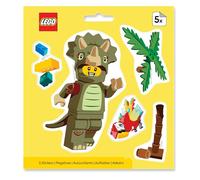 LEGO Minifigures Sticker - Triceratops (53822), 5 Stickers, 1 Sheet, for Water Bottle, Laptop, Notebook