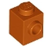 LEGO Modified Brick 1 x 1 with Side Stud, Part 87087 (Dark Orange, 10, count)