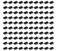 LEGO Modified Plate, 1 x 2 with 3 Teeth, Part 15208 (Black, 50, Bricks)