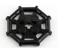 LEGO Modified Plate 2 x 2, Bar Frame Octagonal, Reinforced, Round Studs, Part 75937 (Black, 25, Bricks)