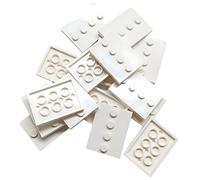 LEGO Pieces: Tiles, Modified 3x4 with 4 Nails in Center - Collector's Series Figure Display Base (16 Pack) (White)