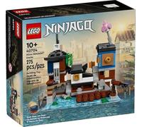 LEGO NINJAGO 40704 Micro Docks Building Set: Miniature Version of NINJAGO City Docks with Market, Tearoom, Arcade, and Apartments (275 pcs)