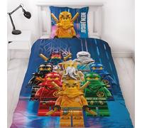 Lego Ninjago Bed Linen 135 x 200 cm Children's Gift Idea 1 x Pillowcase 80 x 80 cm + Duvet Cover 135 x 200 cm with Zip Reversible Motif Fan Item Children's Bed Linen Gift Boys and Girls