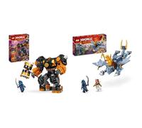 LEGO NINJAGO Cole’s Elemental Earth Mech, Action Figure Toy, Dragons Rising Building Set & NINJAGO Young Dragon Riyu Toy, Dragons Rising Playset for 6 Plus Year Old Boys, Girls & Kids