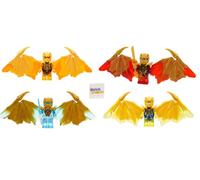 LEGO Ninjago Crystalized Golden Dragon Combo Set: Cole Jay Zane and Kai Minifigures with Weapons