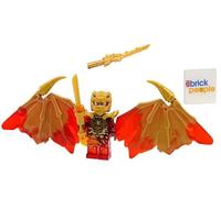 LEGO Ninjago Crystalized: Kai Golden Dragon Minifig with Fire Sword and Dragon Sword