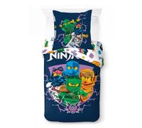 Lego Ninjago Duvet Cover 140 x 200 cm + Pillowcase 65 x 65 cm - 100% Cotton | Reversible Duvet Cover Set | Official LEGO Licensed | Machine Washable | Oeko-Tex | Girls & Boys | Kids | Single