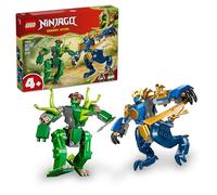 LEGO NINJAGO Jay's Dragon Mech Fight - Ninja Toy w/ 2 Action Figures, 2 Minifigures, Katana & Sword - Birthday Gift for 4+ Year Old Boys & Fans - 71853