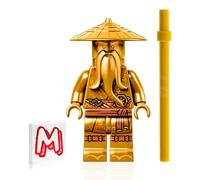 LEGO NINJAGO Legacy Minifigure - Sensei Wu (10th Anniversary Golden Ninja) with Gold Staff 71741