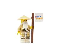 LEGO Ninjago: Sensei Wu Minifigure with Battle Staff, Tan Robes and Braided Ponytail