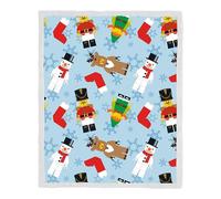 Lego Official Fleece Blanket | Super Soft Warm Throw with Sherpa Reverse, Jingles Christmas Design | Perfect For Home, Bedroom, Sleepovers & Camping | Size 120 x 150cm